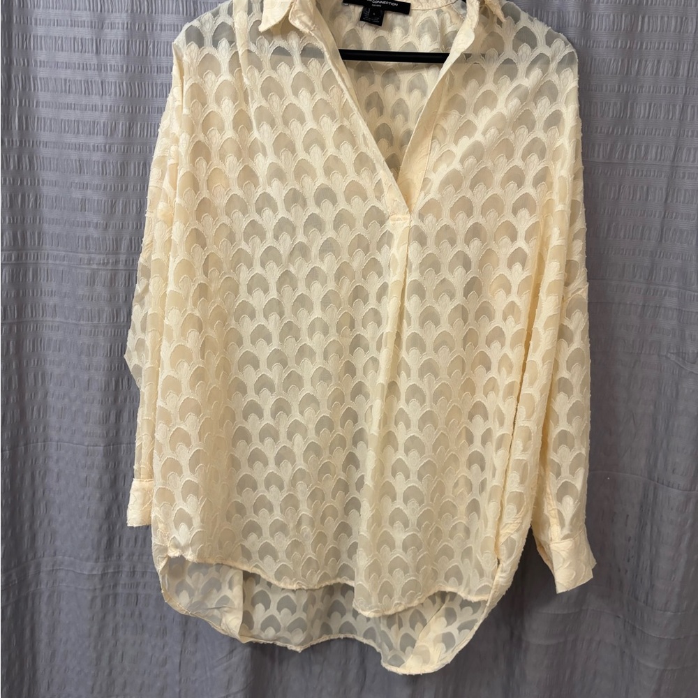 French Connection Ivory Patterned Blouse - image 1